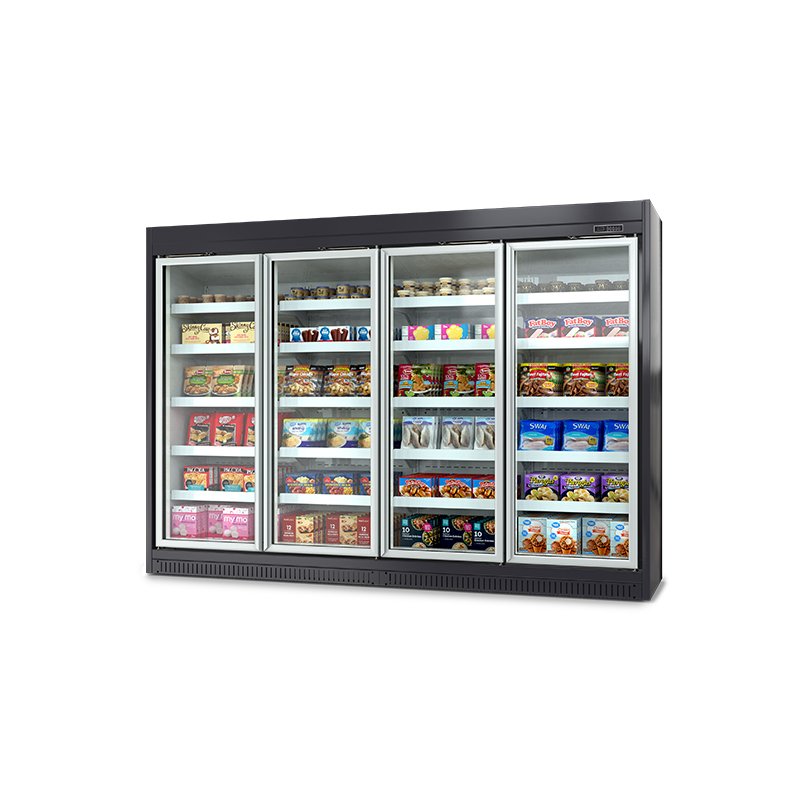 Adjustable Rack Design Glass Door Freezer Rapid Cooling Ice Cream Display Showcase for Frozen Dessert Shop