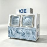 Outdoor Retail Weatherproof Ice Merchandiser with Wheels Commercial Ice Bin Freezer