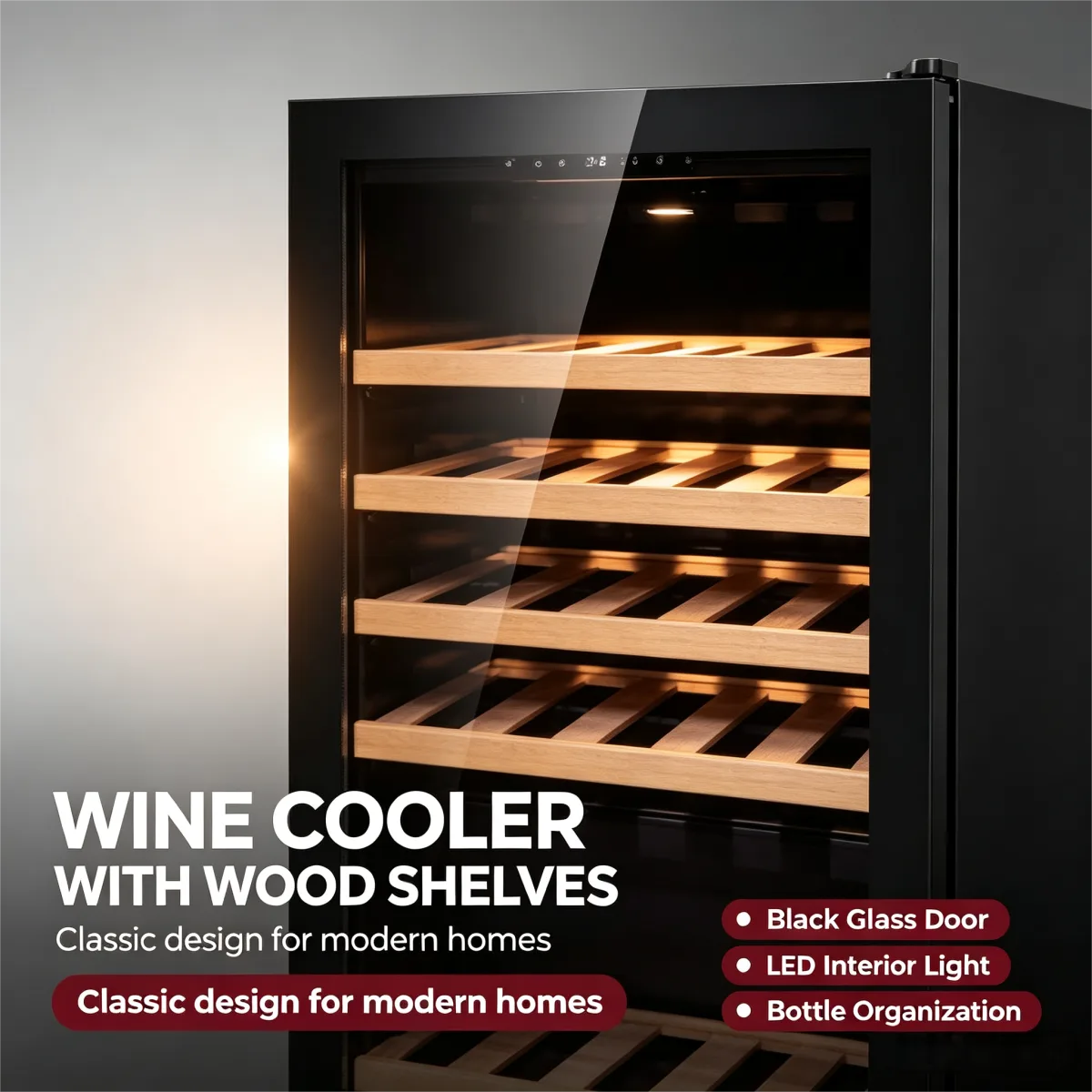 C-188L Direct Cooling Vertical Wine Refrigerator Adjustable Temp 5-20℃ Storage