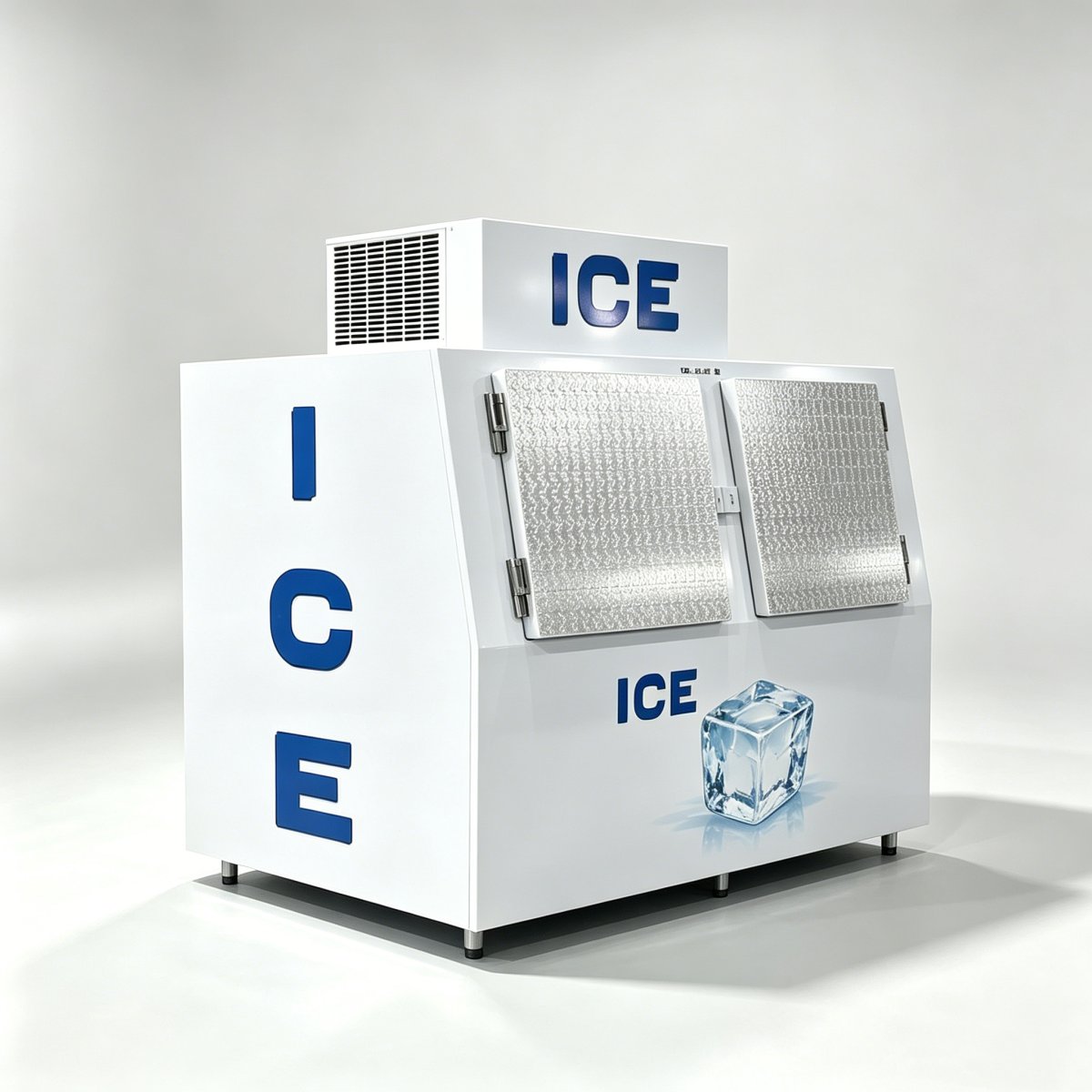 L-Commercial Ice Storage Freezer Stable Temperature Ice Holding Cabinet for Gas Station Ice Retail Business
