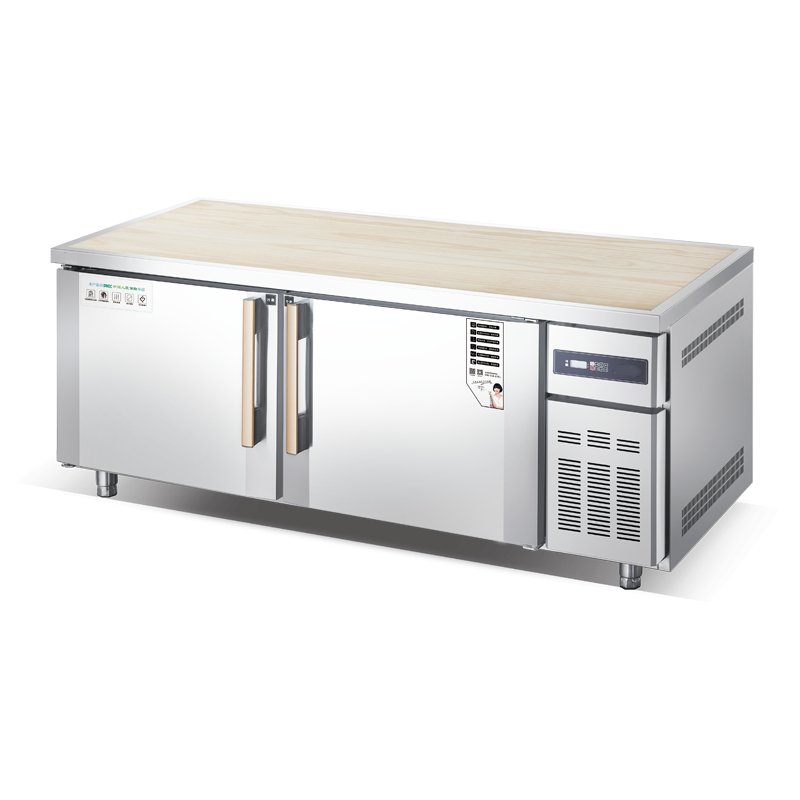Commercial Kitchen Double Door Refrigerator Refrigeration Equipment Stainless Steel Workbench Freezer