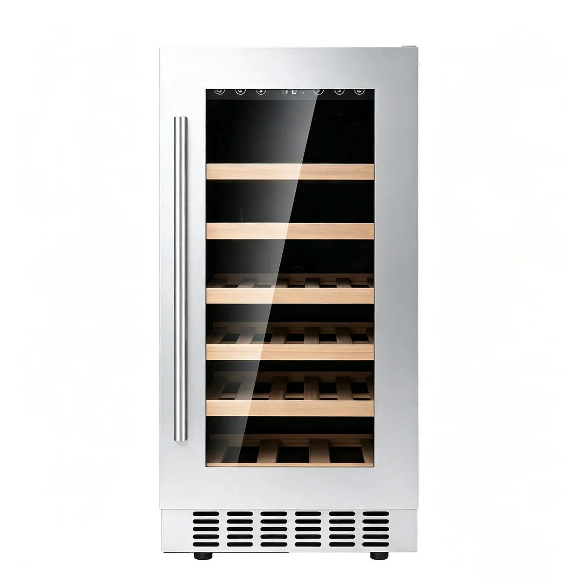 G-Stainless Steel Freestanding Wine Fridge With Pull Out Shelves