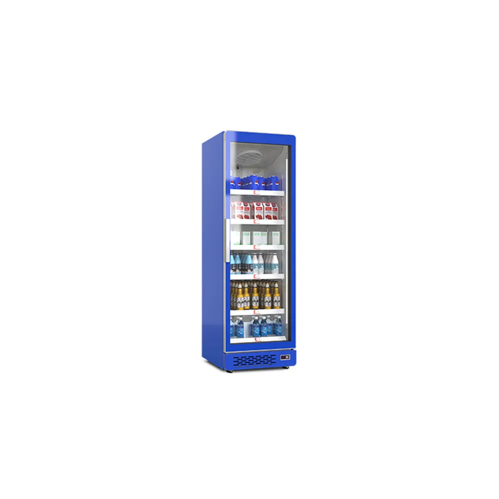 Surround Air Cooling Upright Beverage Chiller, LED Interior Light Commercial Display Refrigerator