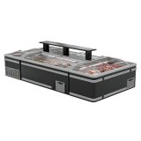 Cold Food Display Deep Chest Freezer Glass on Top Aht Curved Freezer Island Freezer Fridge for Sale with Colorful Led