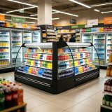 Energy Saving Combined Merchandiser Cooler Auto Defrost Modular Open Chiller for Retail Chain