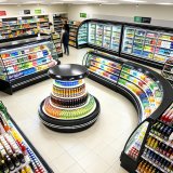 Bright LED Ring Light Cooler Quick Cooling Circular Display Chiller for Supermarket Entrance