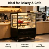 3 Layers Cake Showcase Refrigerator Front Rear Access Dessert Display Cooler For Cafe