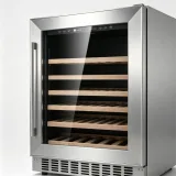 C-165L Vertical Built-in Wine Refrigerator 5-20℃ Solid Wood Storage Racks