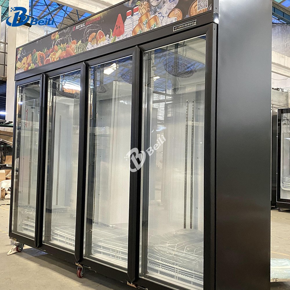 Factory 4 Glass Door Display Fridge Beverage Display Beer Fridge