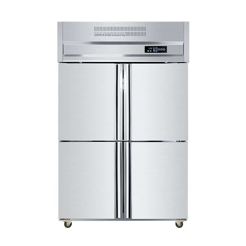 Commercial Upright 4 Door Stainless Steel Kitchen Fridge Freezer