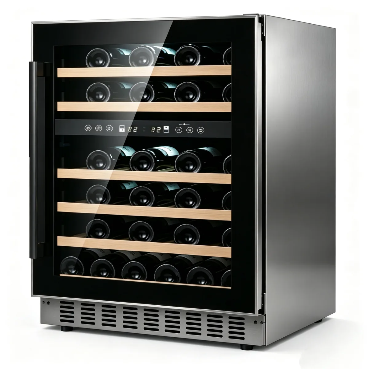 G-Touch Control  Zone Wine Cabinet With Pull Out Beech Racks