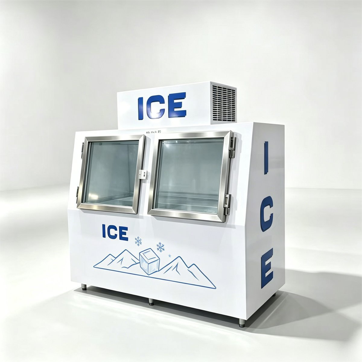 C-Commercial Double Door Ice Storage Freezer with Fast Surround Air Cooling Magnetic Sealed Doors
