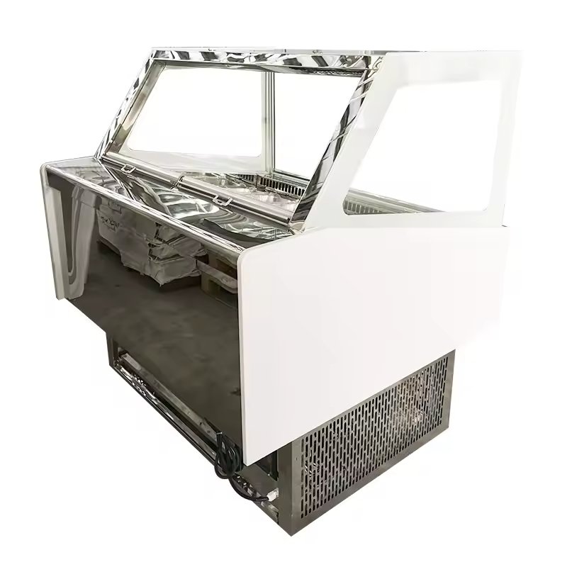Refrigerated Soft Serve Ice Cream Display Freezer Commercial Showcase for Food Service & Snack Bar