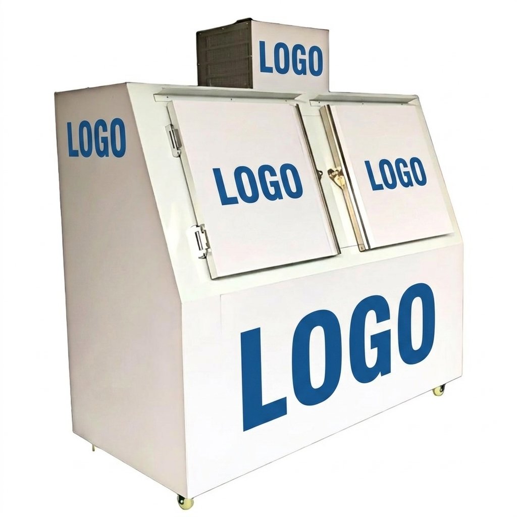 Large Capacity Outdoor Ice Storage Freezer Gas Station Commercial Ice Merchandiser for 100+ Bags