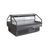 Double Layer Curved Glass Meat Cooler Adjustable Shelves Deli Display Case for Grocery Store