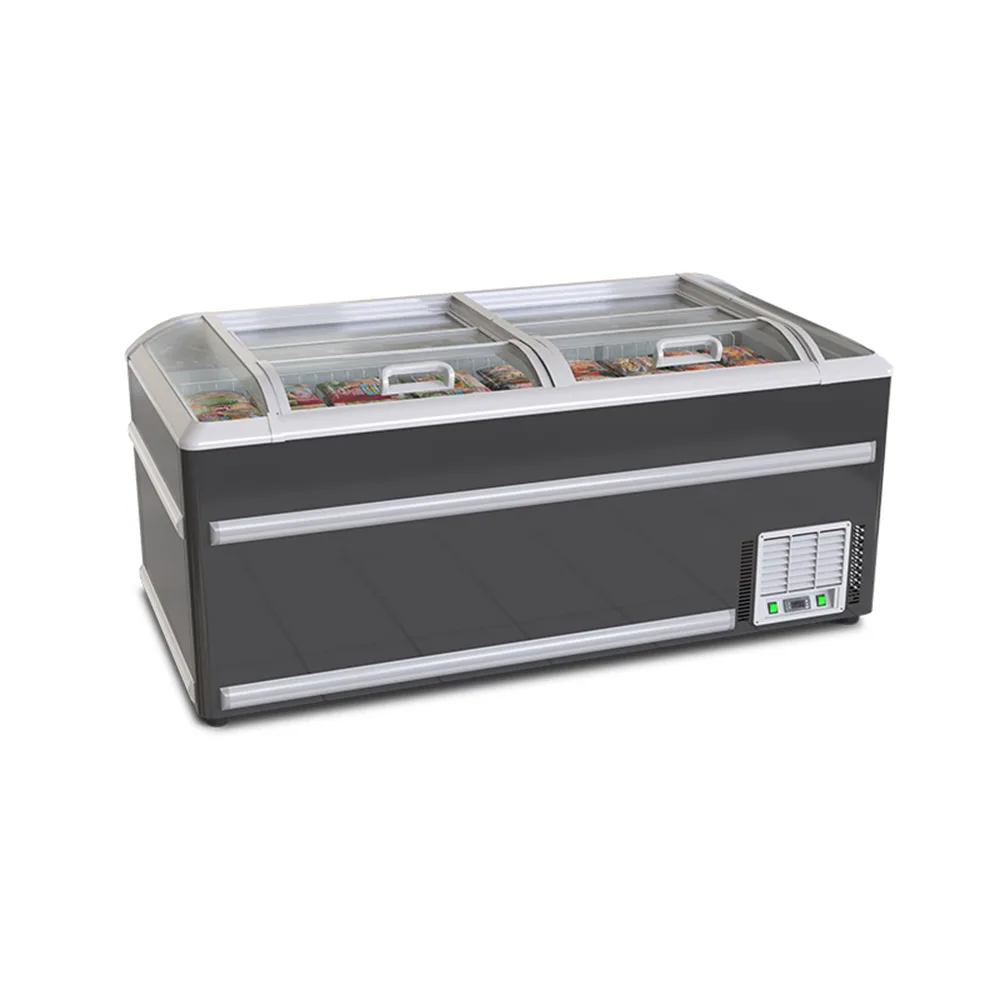 Digital Temperature Control Island Freezer Modular Combination Chest Freezer for Butcher Shop Bakery Ice Cream Store