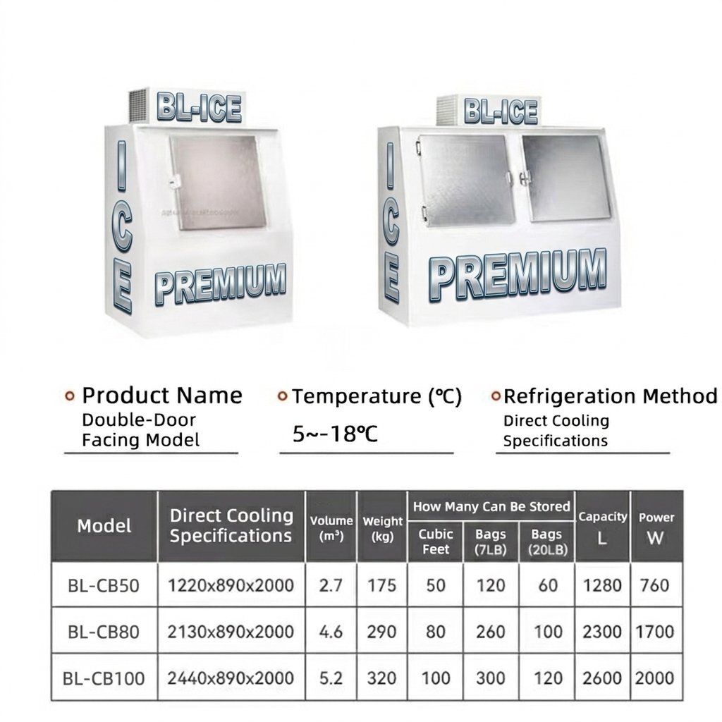 Lockable Weatherproof Gas Station Bagged Ice Freezer Outdoor Ice Storage Merchandiser