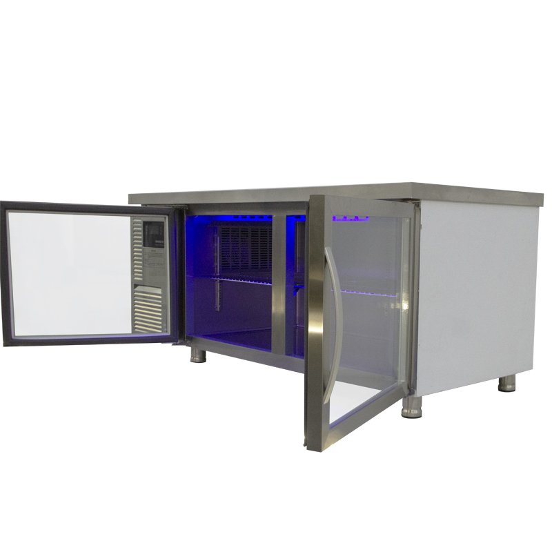 Refrigeration Equipment Glass Door Undercounter Refrigerator Kitchen Cabinet Freezer Workbench Fridge Worktable Freezer Chiller