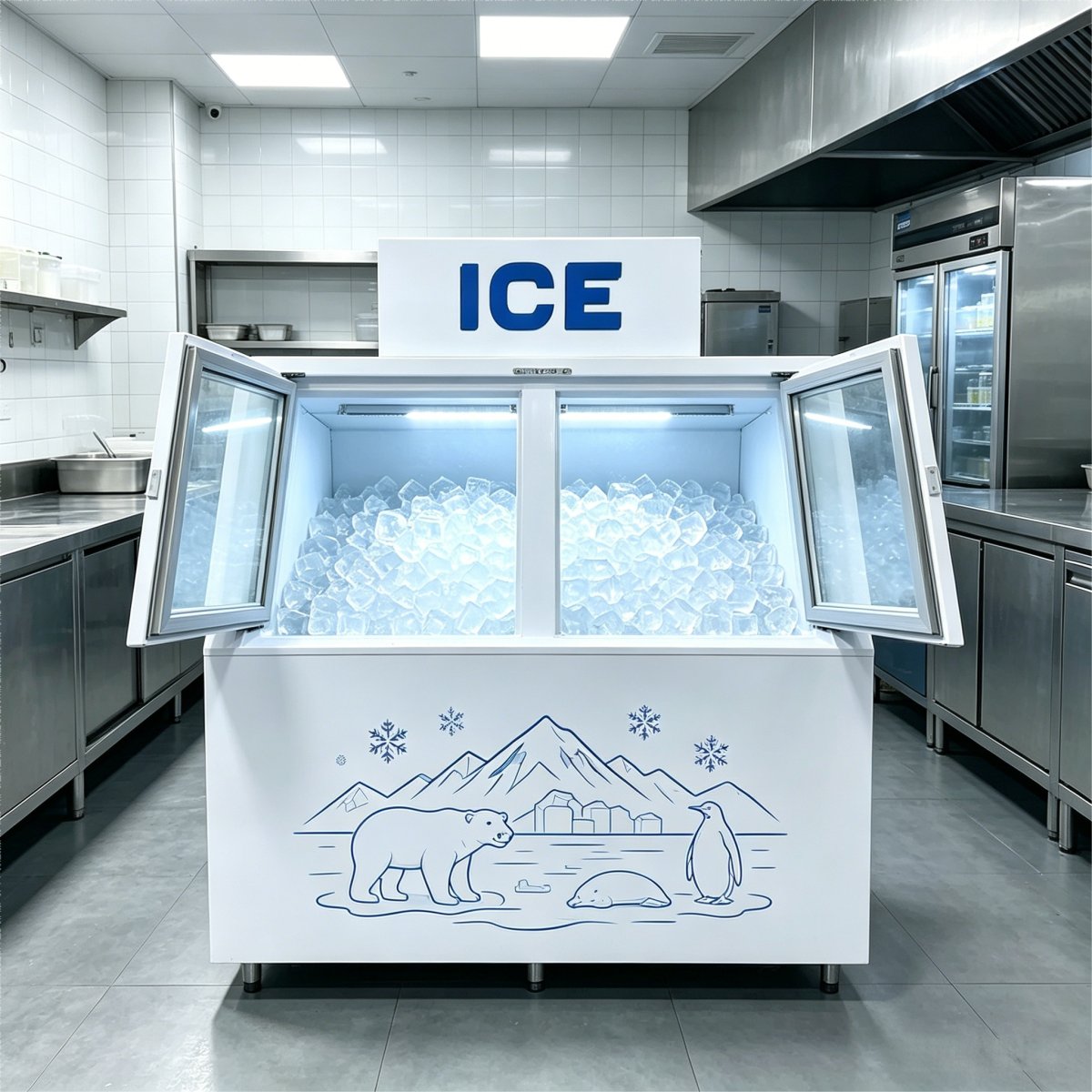C-High Single-Temperature Air Cooling Sealing Magnetic Door Ice Storage Freezer with Automatic Defrost and Smart Thermostat