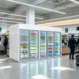 Air Cooling Rear Access Display Refrigerator Food Grade Glass Door Merchandiser for Convenience Store