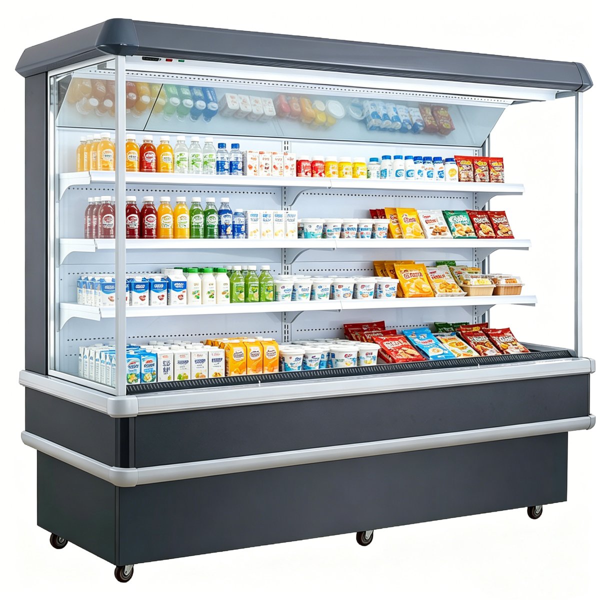 L- Supermarket Fruit Vegetable Air Curtain Display Cooler with LED Light