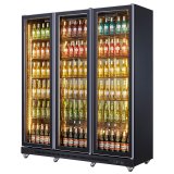 LED Light Beer Display Showcase Tall Upright Beer Cooler 2 Glass Door Refrigerator