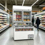 Dual-Temp All Frozen Combi Merchandiser 2 Door Upper Display Freezer With Sliding Base Cabinet for Supermarket Frozen Food