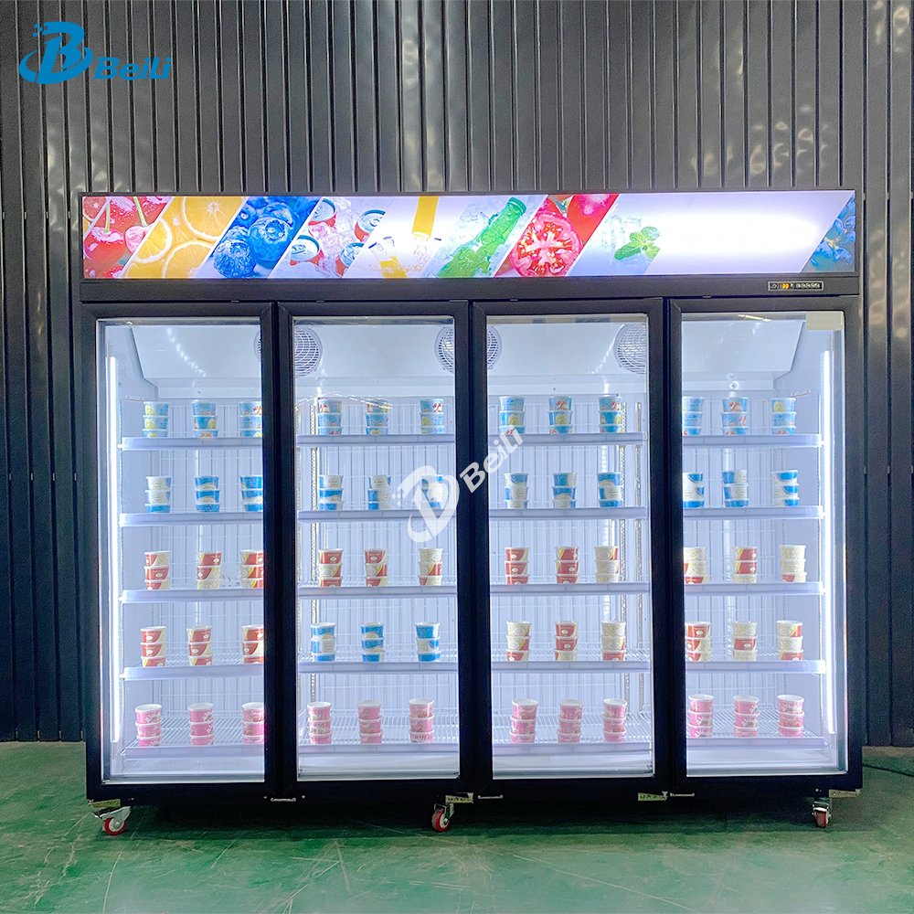 Factory 4 Glass Door Display Fridge Beverage Display Beer Fridge