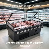 Compact Open Island Deli Display Fridge Air Circulation Cooling for Small Butcher Shop Raw & Cooked Meat