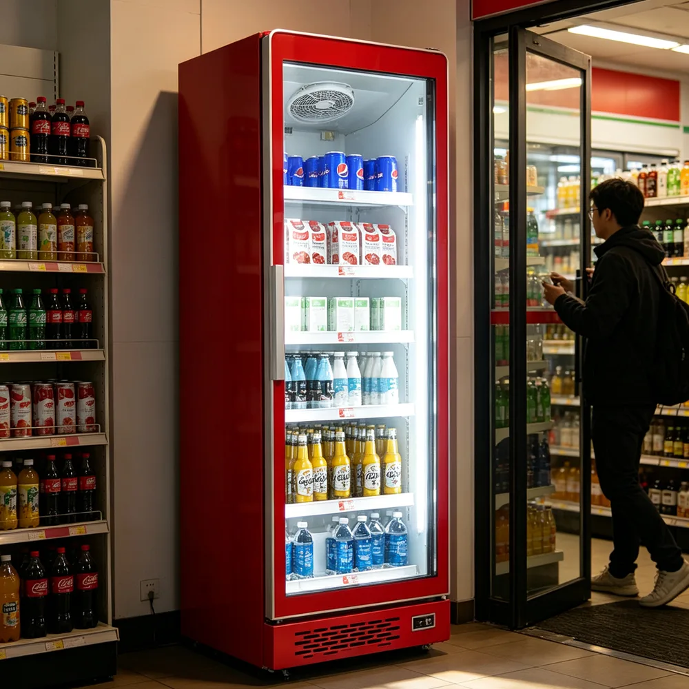 Vertical Single Door Commercial Beverage Display Cooler