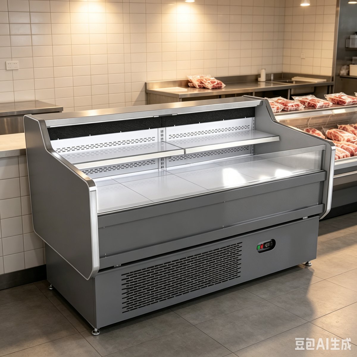 Energy Saving Commercial Meat Cooler LED Lighting Open Display Case for Butchery Fresh Food Shop