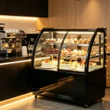 Commercial Cake Display Showcase Double Door Design Air Cooled Pastry Chiller