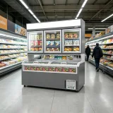 2 Door Upper Frozen Showcase Matched With View Window Base Freezer for Gas Station Retail Outlets