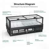 Custom Color Supermarket Island Freezer Large Capacity Sliding Glass Display Freezer