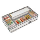 Display Meat Freezer Horizontal Glass Top Deep Freezers for Vegetables and Fruit