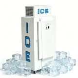 L-Lockable Single Door Ice Storage Freezer Wheeled Commercial Ice Freezer For Gas Station Grocery Store