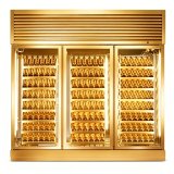 G-Top Mount Compressor Double Glass Door Wine Cooler Cabinet