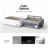 White Curved Glass Top Island Freezer Commercial Display Chest Freezer