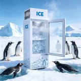 C-Movable Brake Casters Single Door Ice Storage Freezer Fast Direct Cooling Commercial Ice Holding Machine