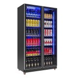 Cold Beverage Display Chiller Mini Beer 2 Door Display Fridge