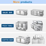 Commercial Stainless Steel Salad Bar Refrigerator Salad Prep Table Refrigerator Pizza Sandwich Counter Top Display Prep Chiller