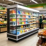 Combined Straight & Side Sliding Glass Door Drink Cooler Commercial Vertical Refrigerated Showcase