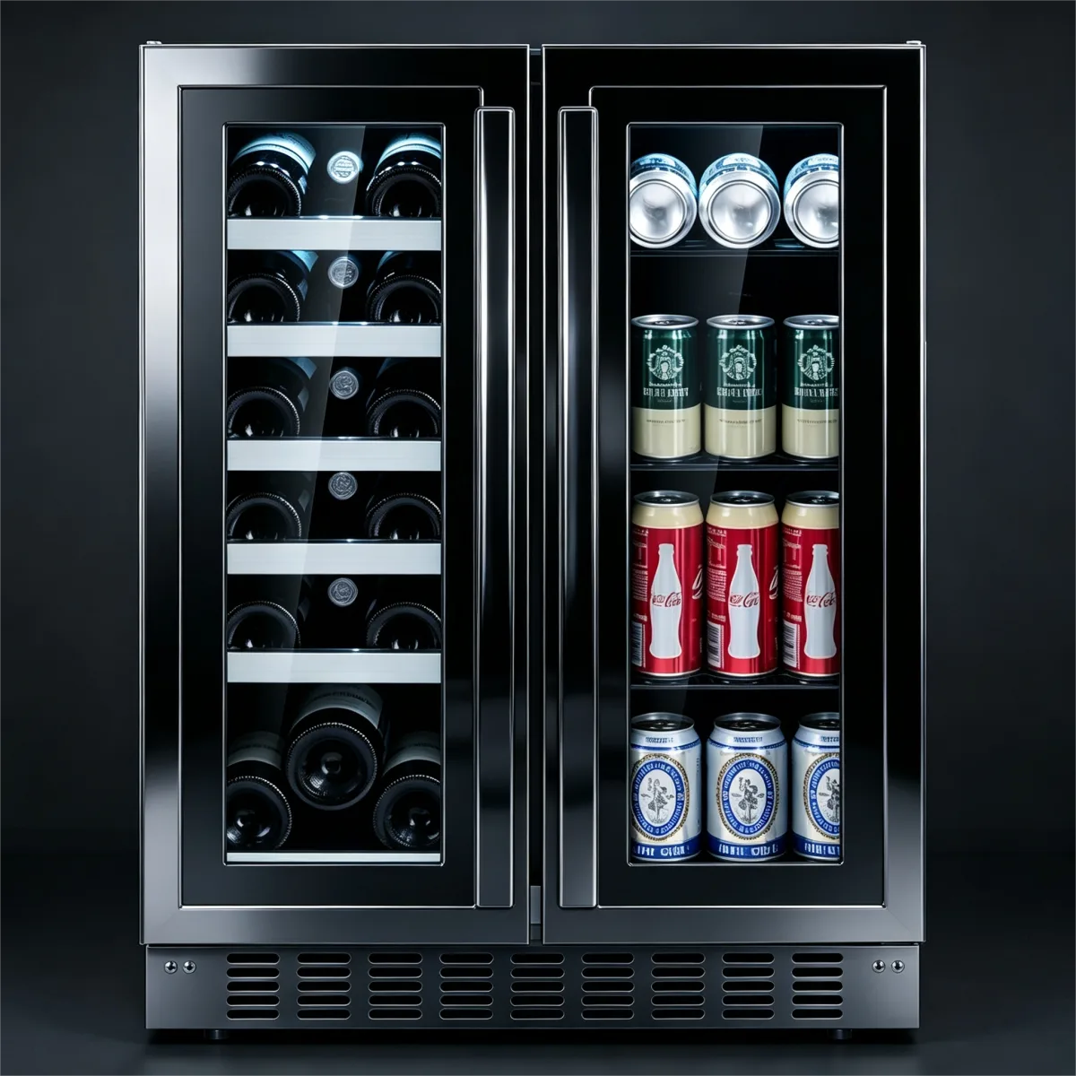 G-JC-115DR 115L Built-in Freestanding Dual Zone Wine & Beverage Cooler
