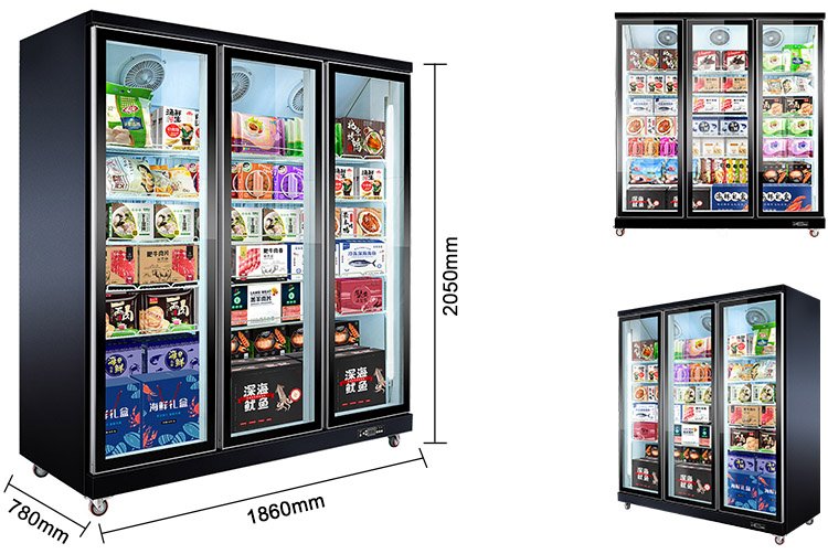 clear Vertical Ice Cream Cake Upright Display Small Freezer for Ice Cream