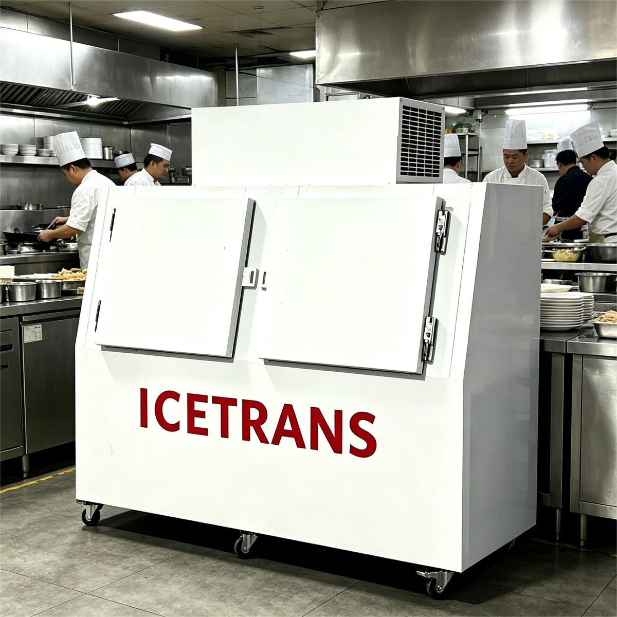 G-Top Condenser Double Door Ice Storage Machine With Casters