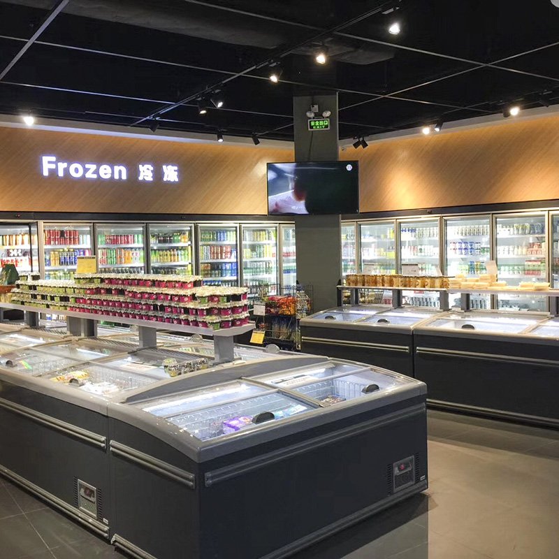 Commercial Cabinet Island Aht Refrigerator Sliding Glass Ice Lolly Freezer