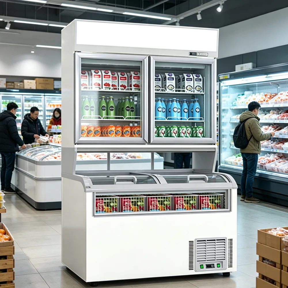 All-in-one Parent-child Refrigerated Beverage Cabinet Widely Used in Convenience Stores and Gas Station Shops