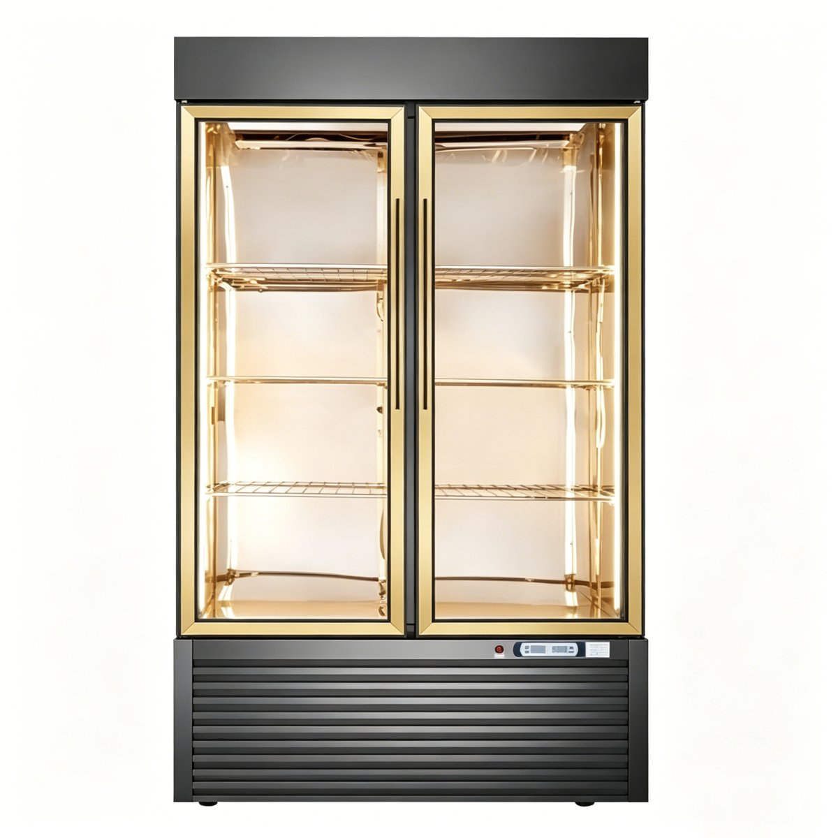 L-Commercial Double Glass Door Meat Display Refrigerator Gold Frame Constant Temperature Beef Dry Aging Fridge