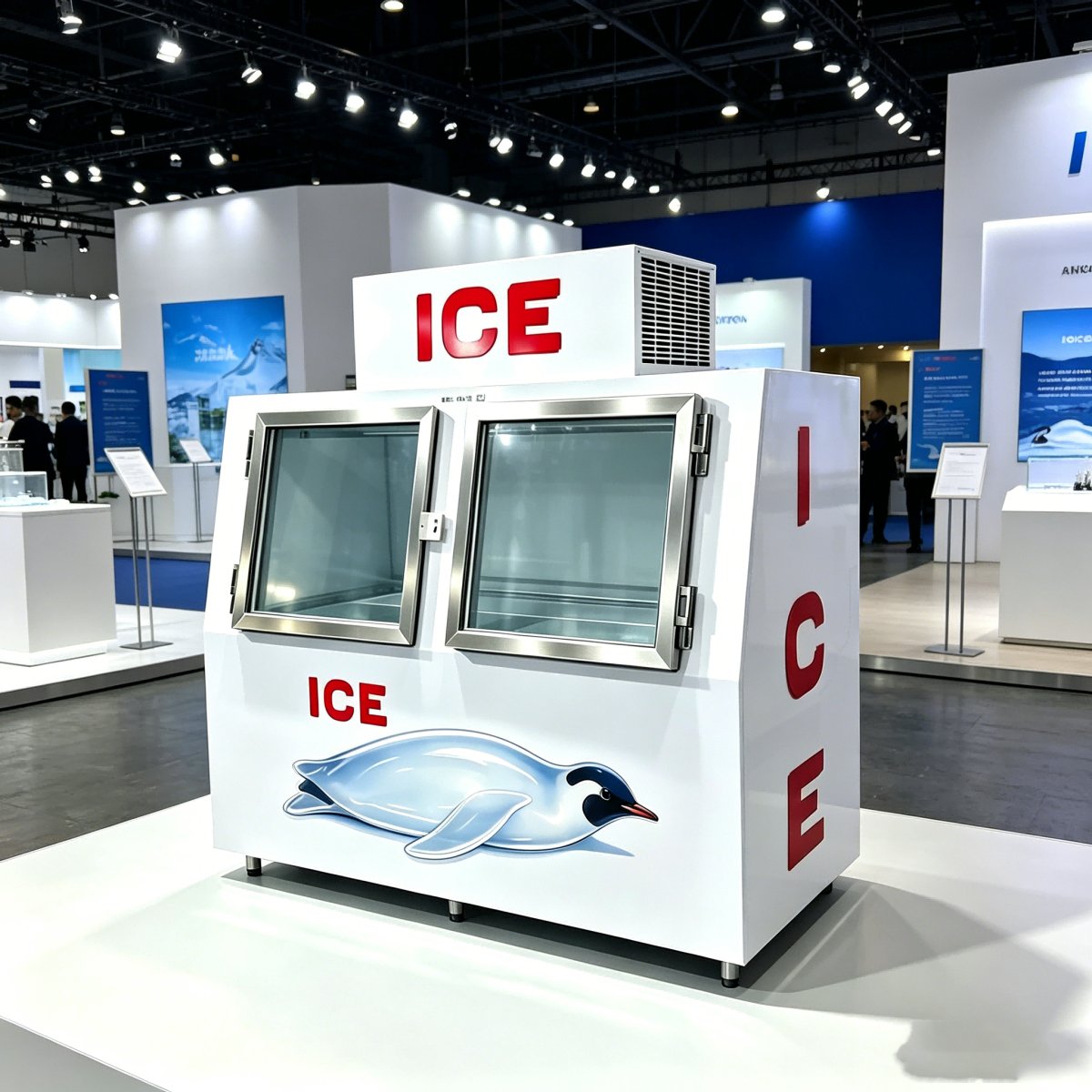 L-Heavy Duty Commercial Ice Storage Freezer Anti-Rust Body Ice Display Freezer for Ice Distribution Business