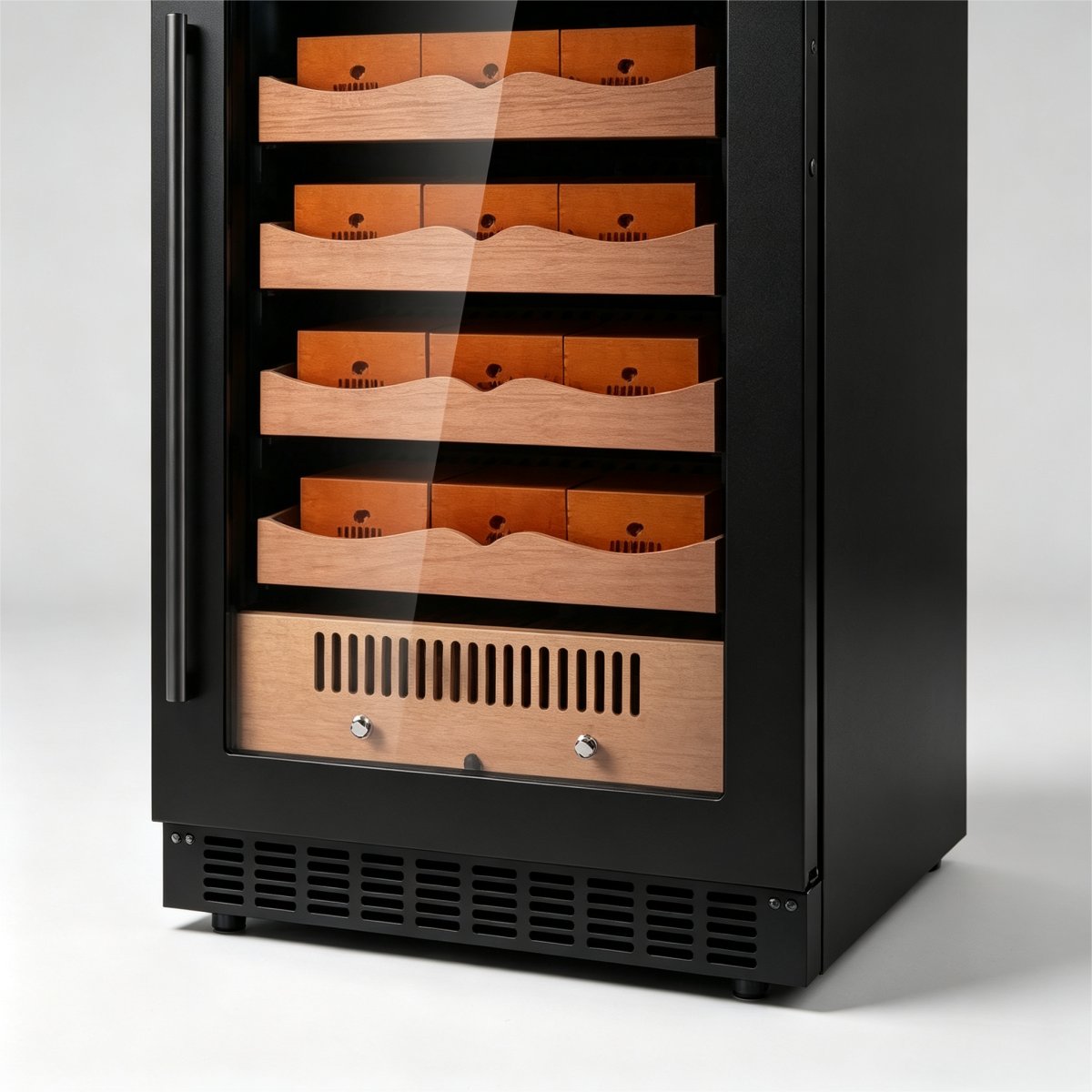 C-145L Vertical Cigar Humidor Constant Temp 16-22℃ Cedar Wood Storage Racks